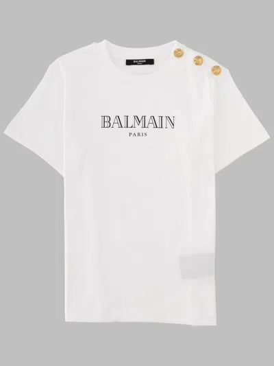 Balmain Kids Unisex T-shirt In White