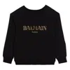 Balmain Kids Vintage Logo Printed Sweatshirt In Black