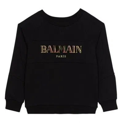 Balmain Kids Vintage Logo Printed Sweatshirt In Black