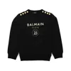 Balmain Kids Wool Blend Logo Print Sweatshirt In Black