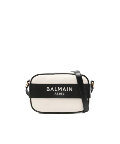 Balmain Kids Zip-up Logo Detail Cross Body Bag In White