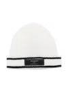 Balmain Logo-patch Ribbed Beanie In White