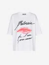 Balmain Graphic Kiss Print T-shirt With Relaxed Fit