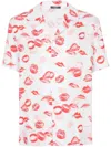 Balmain Twill Pyjama Shirt With Kiss Print In White
