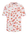 Balmain Twill Pyjama Shirt With Kiss Print In White