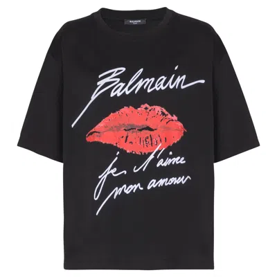 Balmain Wool Tailored Pants With Satin Waistband In Black