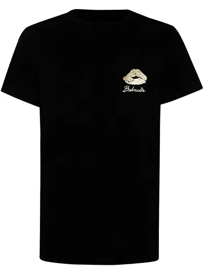 Balmain Kiss Printed T-shirt In Black