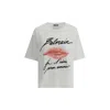 Balmain Graphic Kiss Print T-shirt With Relaxed Fit In White