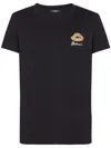 Balmain Black Crewneck T-shirt With Logo Detail On The Front