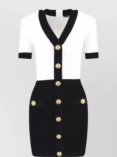 BALMAIN KNEE LENGTH DRESS FEATURING BUTTON DETAILING