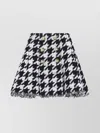 Balmain Knee Length Skirt Houndstooth Pattern In Black