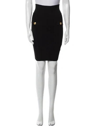 Pre-owned Balmain Knee-length Skirt In Black