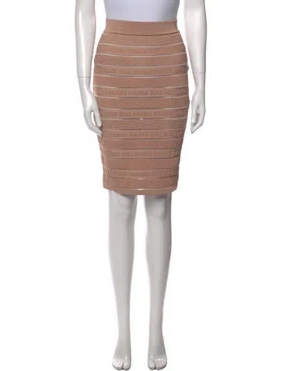 Pre-owned Balmain Knee-length Skirt W/ Tags In Neutral