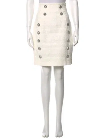 Pre-owned Balmain Knee-length Skirt In White