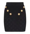 Balmain High Waisted 6 Button Knit Skirt In Black