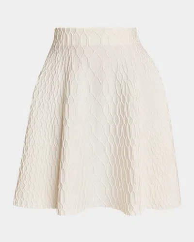 Balmain Knit A-line Mini Skirt In Neutral
