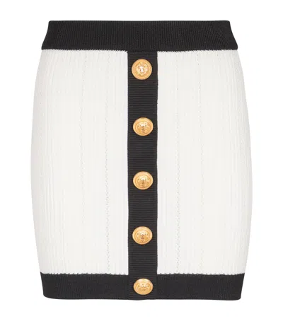 BALMAIN KNIT BUTTON MINI SKIRT