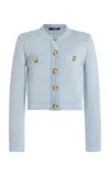 Balmain Buttoned Striped Knit Crop Cardigan