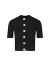 Balmain Short Sleeve Cardigan Sweaters And Cardigans Black In Black