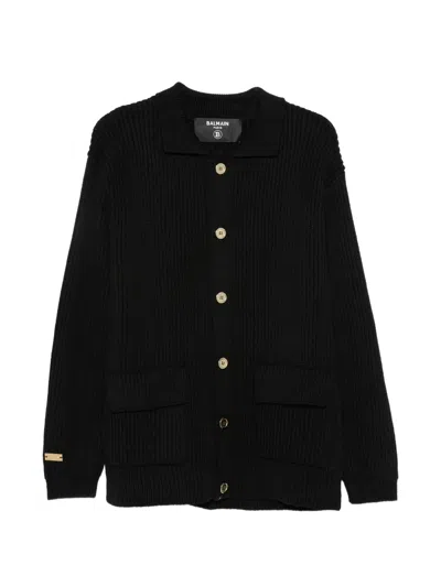 Balmain Kids' Knit Cardigan In Black