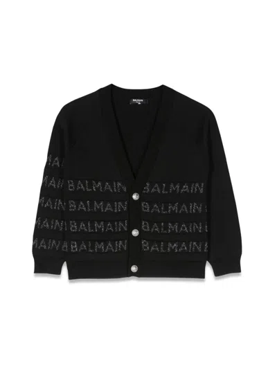 Balmain Kids' Knit Cardigan In Black