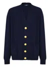 Balmain Eco-cashmere Cardigan In Blue