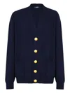 Balmain Eco-cashmere Cardigan In Blue