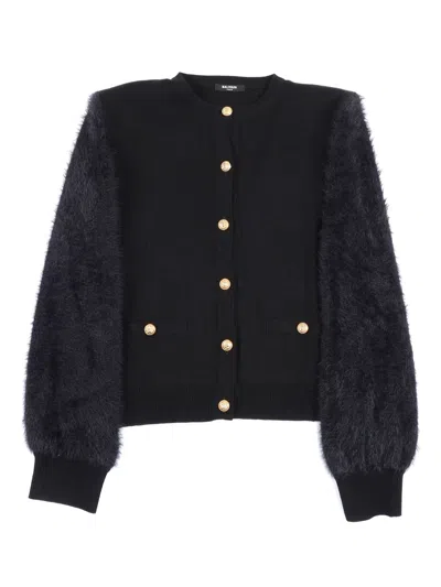 Balmain Knit Cardigan In Black