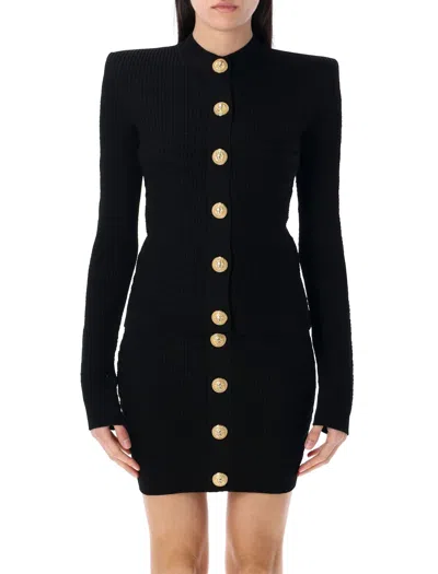 BALMAIN BALMAIN KNIT CARDIGAN WITH GOLD BUTTONS