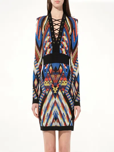 Balmain Knit Dress In Multi