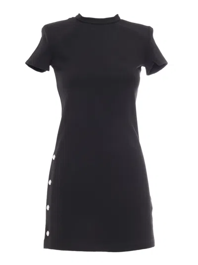 Balmain Kids' Embossed-button Dress In Black