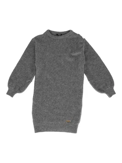 Balmain Kids'  Knit Dress In Gray