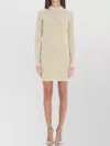 Balmain Knit Dress Monogram Geometric Pattern In Neutral
