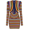 Balmain X Disney The Lion King Roll-knit Plunge Mini Dress In Multicolor