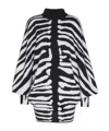 Balmain Knit Dress With Zebra Intarsia In Animal Print