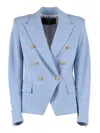 Balmain Knit Jacket In Blue