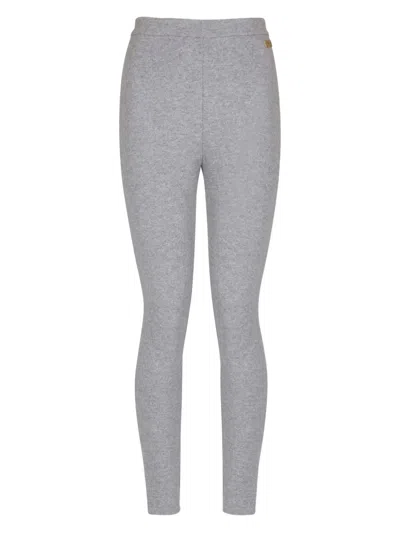 Balmain Knit Leggings In Gray