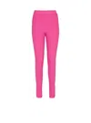 Balmain Knit Leggings With Monogram In Pink