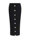 Balmain Black Skirt With Logo Buttons And Zip Closure In Black