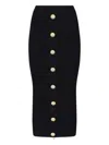 Balmain Black Skirt With Logo Buttons And Zip Closure In Black