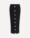 Balmain Black Skirt With Logo Buttons And Zip Closure