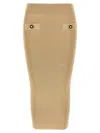 Balmain Ribbed Knee-length Pencil Skirt In Beige
