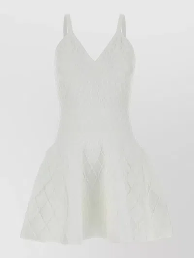 Balmain Knit Mini Dress V Neckline Sleeveless In Multi