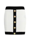 Balmain Mini Skirt In White Viscose Blend
