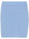 Balmain Pb Monogram Jacquard Mini Skirt In Blue