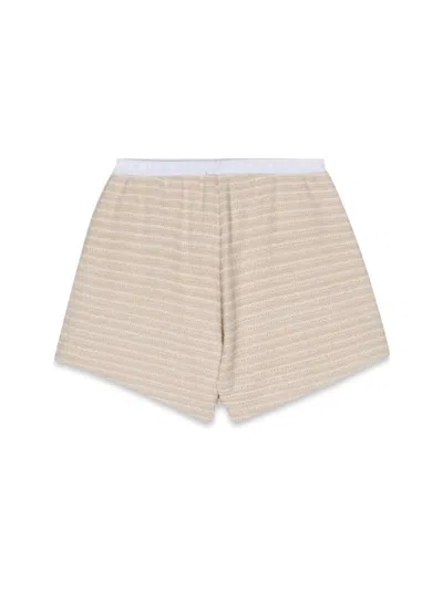 Balmain Kids' Knit Shorts In Beige