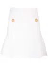Balmain Pointelle Ribbed-knit Mini Skirt In White