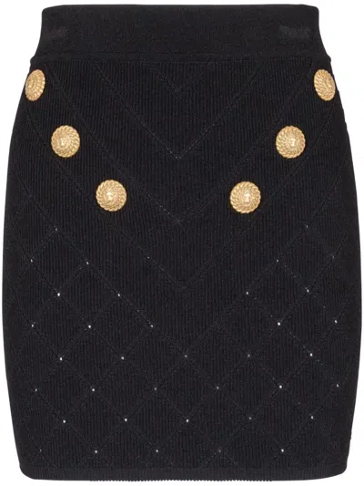Balmain Knit Skirt In Black