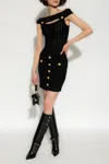 Balmain Women High Waist Buttoned Mini Skirt In Black