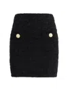 Balmain Knit Mini Skirt In Noir